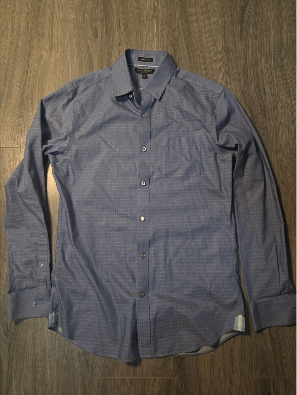 Banana Republic Grant Fit Blue & white diamond Button up Shirt Men's M